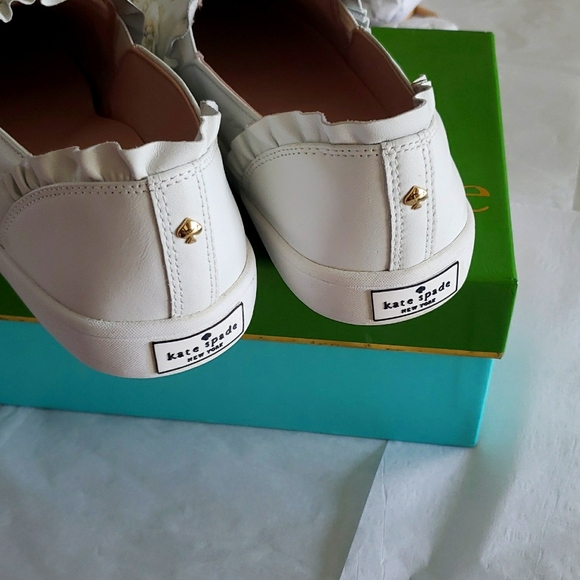 Kate Spade NEW Sneakers Embellished Leather Slip-on  White Women's 9.5 NIB - Picture 13 of 17
